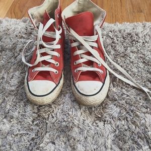 Womens Red Converse High Tops Size 6